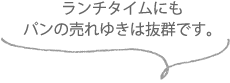 ランチタイムにもパンの売れゆきは抜群です。